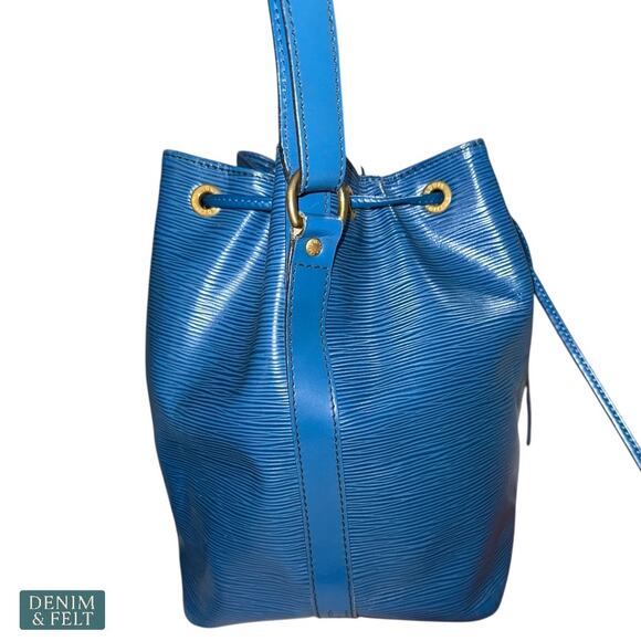 Louis Vuitton Toledo Blue Epi Noé Bucket Shoulder Bag Vintage Leather Drawstring - Picture 6 of 16